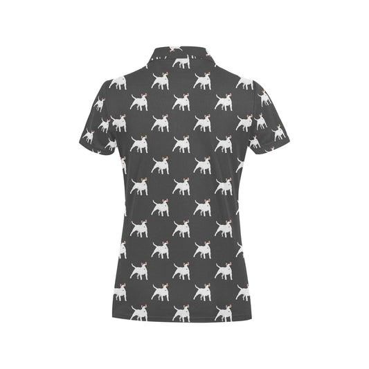 Bull Terriers Pattern Print Design 02 Women's Polo Shirt