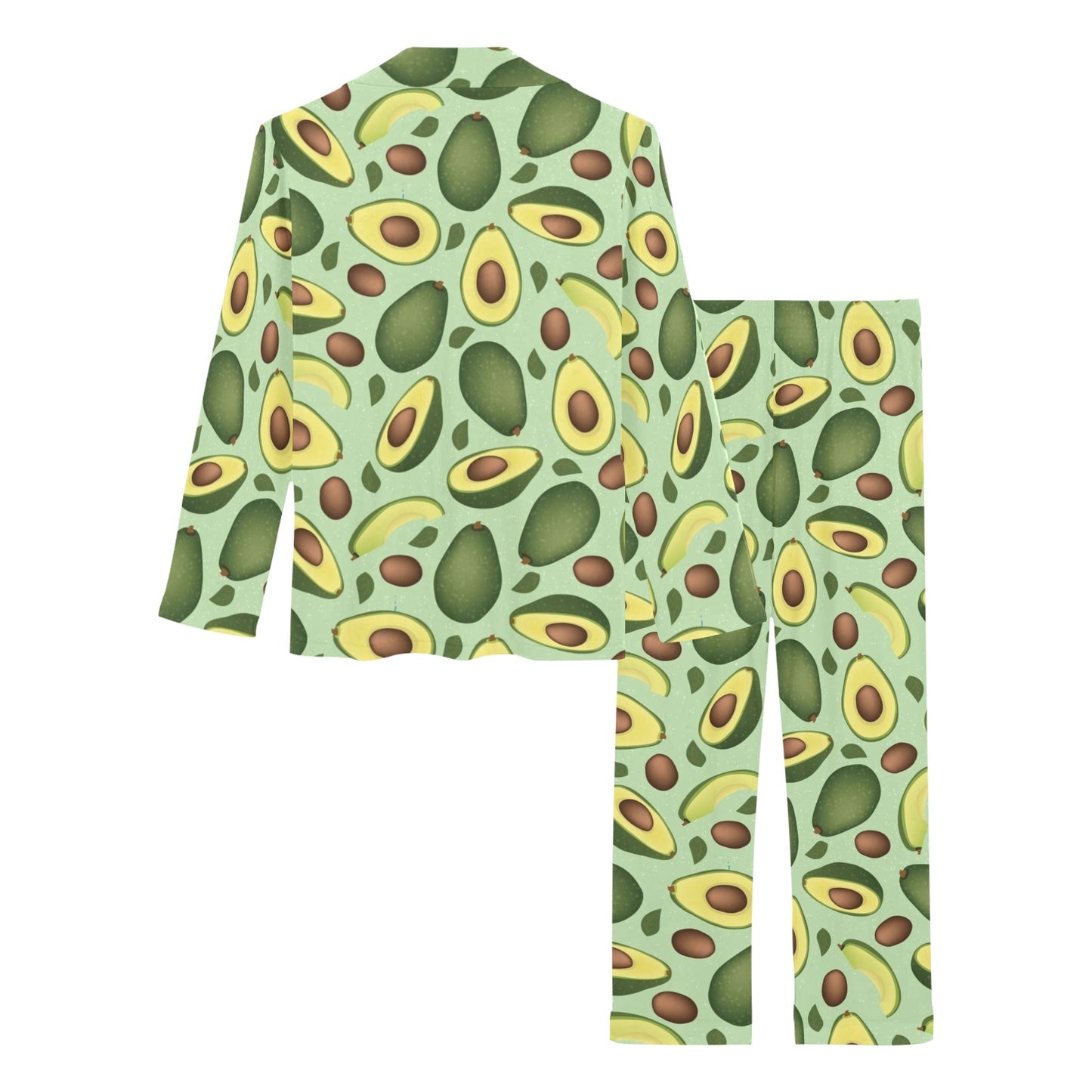 Avocado Pattern Print Design AC01 Women's Long Pajama Set