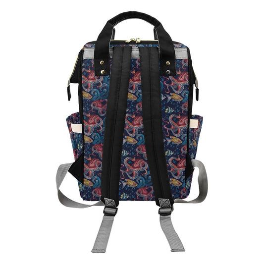 Underwater Giant Squid Print Design LKS302 Diaper Bag Backpack