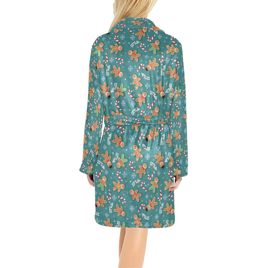 Gingerbread Pattern Print Design 05 Women's Fleece Robe