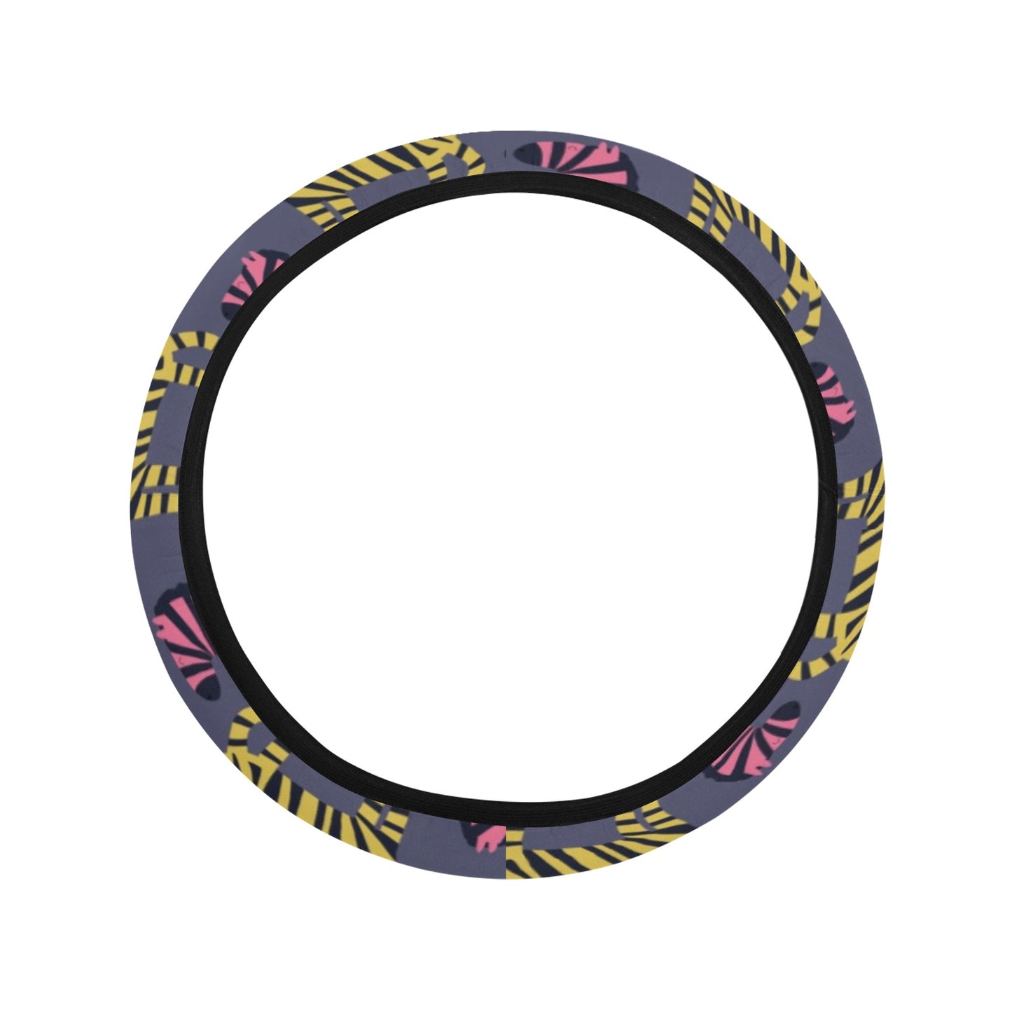 Zebra Print Design LKS303 Steering Wheel Cover with Elastic Edge