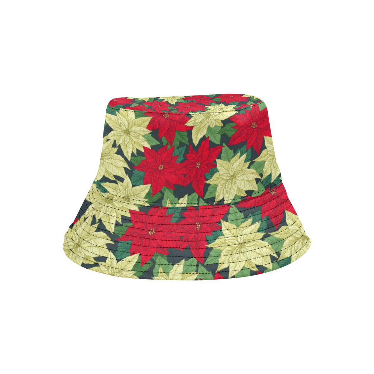 Poinsettia Pattern Print Design POT06 Unisex Bucket Hat