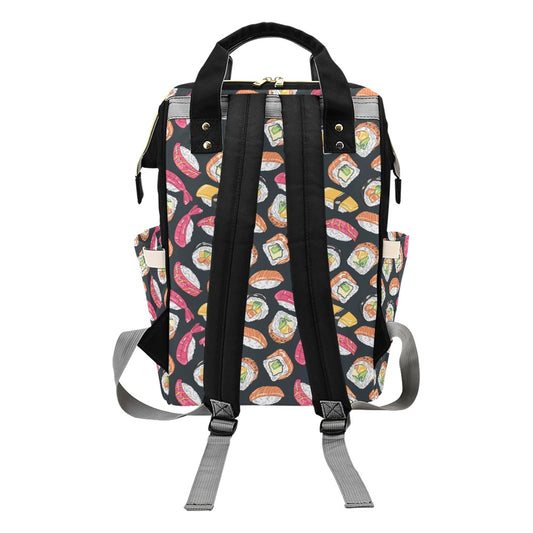 Sushi Print Design LKS306 Diaper Bag Backpack