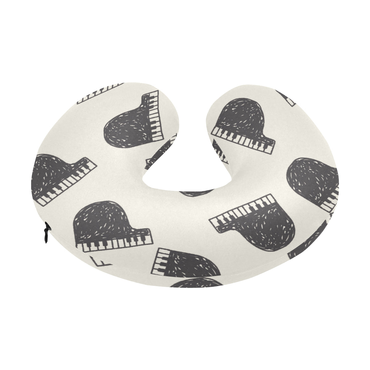 Piano Pattern Print Design 04 U-Shaped Travel Neck Pillow