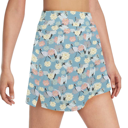 Water Lily Print Design LKS304 17" Golf & Pickleball Skort with Pockets