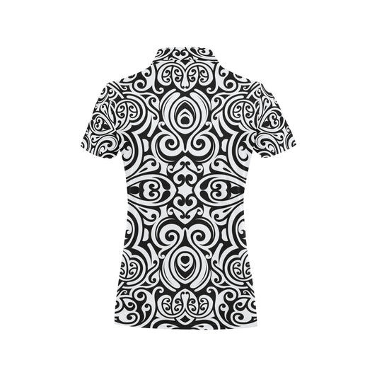 Polynesian Tattoo Pattern Women's Polo Shirt