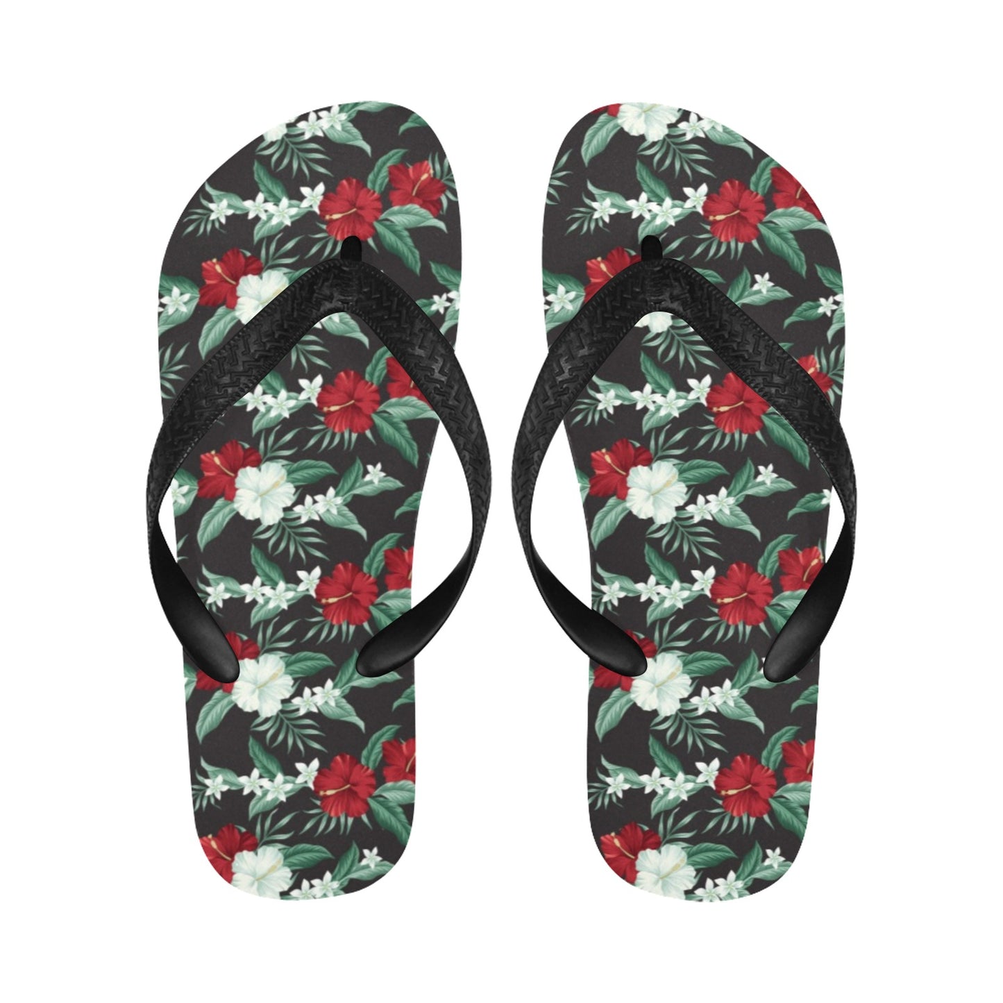 Tropical Flower Print Design LKS303 Flip Flops