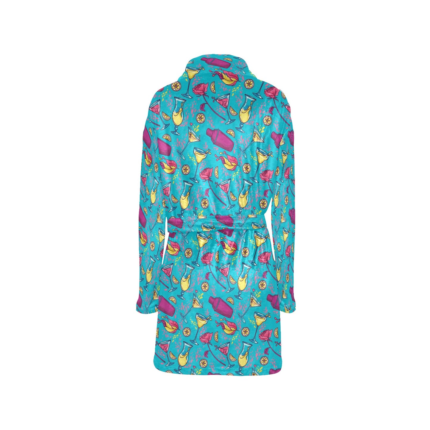 Cocktail Pattern Print Design 03 Women's Fleece Robe