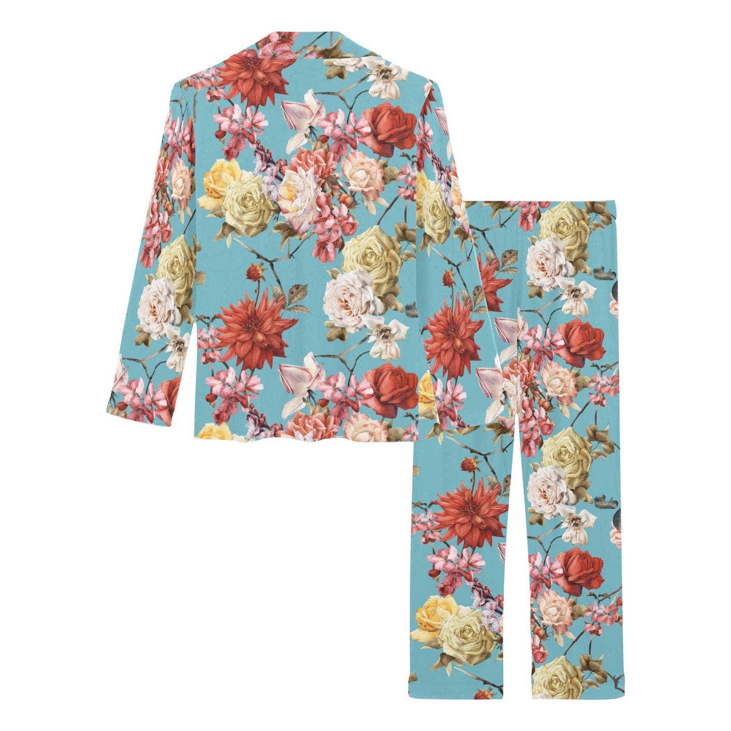 Summer Floral Pattern Print Design SF05 Women's Long Pajama Set