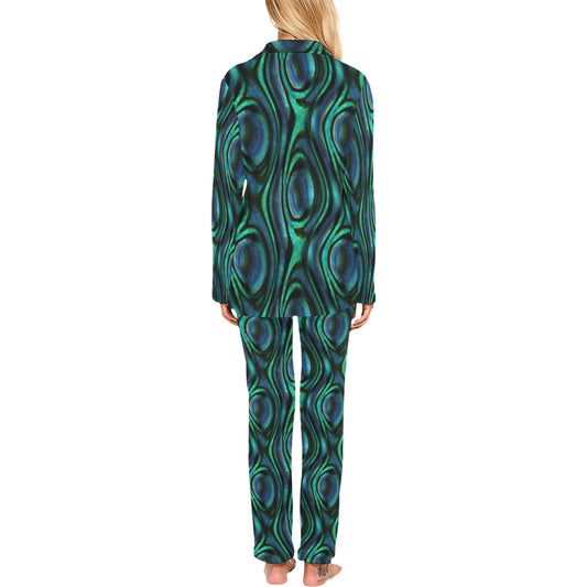 Abalone Pattern Print Design 01 Women's Long Pajama Set