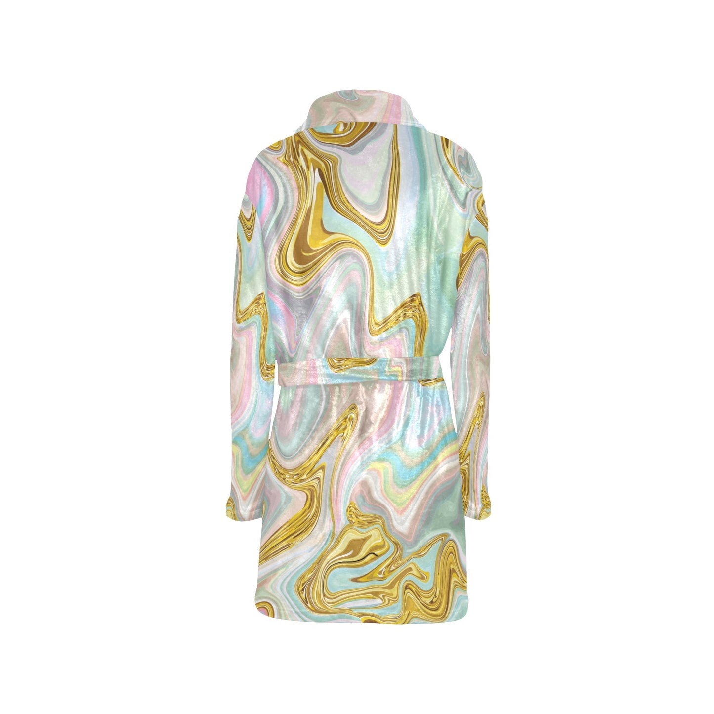Gold Sweet Marble Women's Fleece Robe