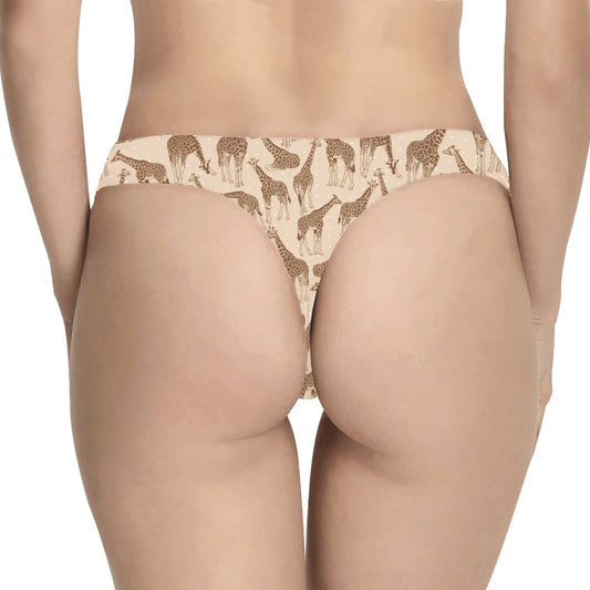 Giraffe Pattern Design Print Women's Thongs