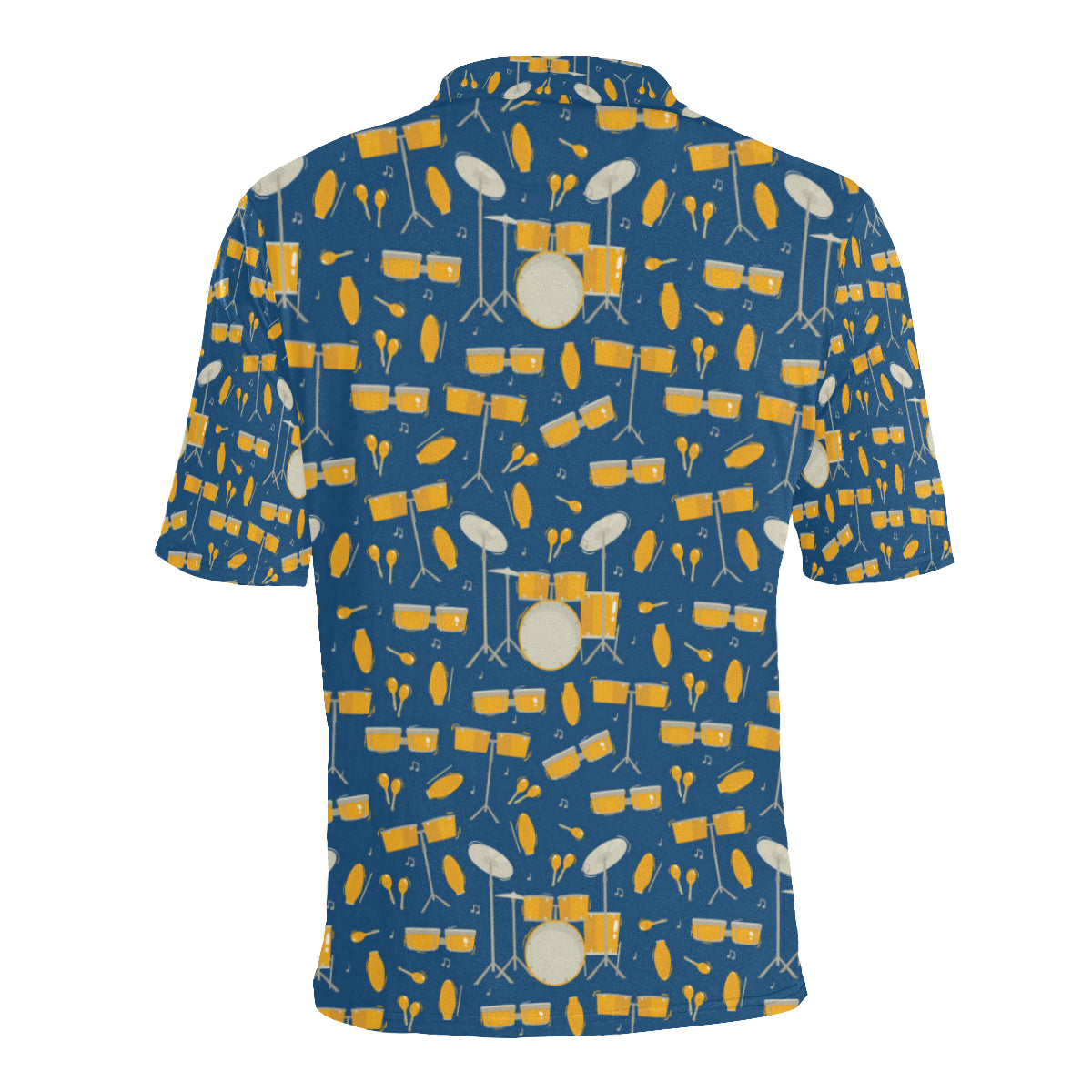 Drum Set Pattern Print Design 03 Men Polo Shirt