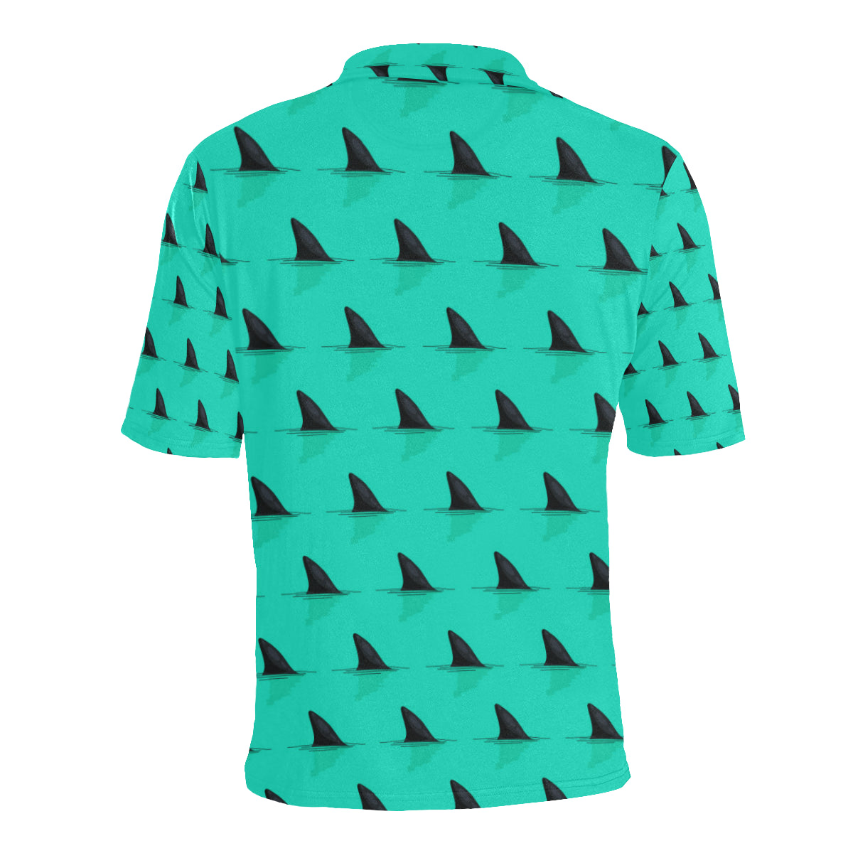 Shark Fin Pattern Men Polo Shirt