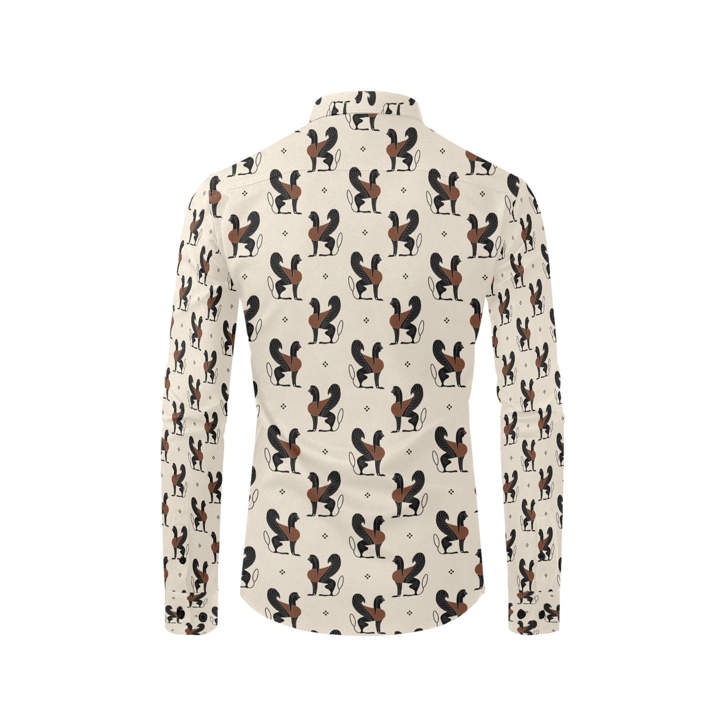 Ancient Greek Print Design LKS3010 Men's Long Sleeve Dress Shirt