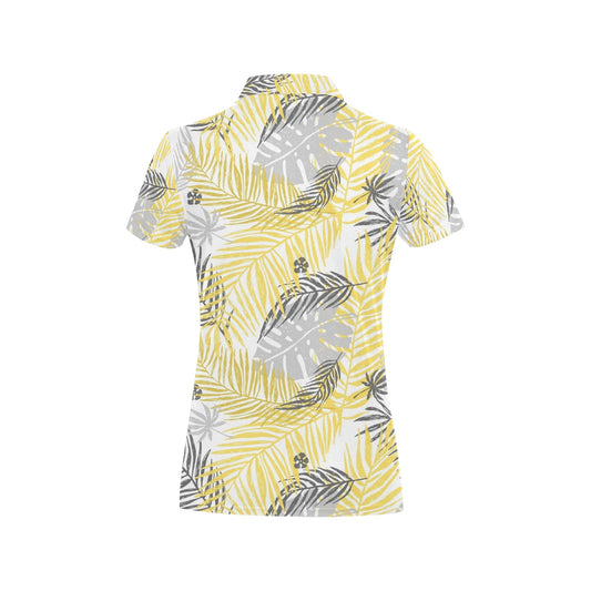 Palm Leaves Pattern Print Design PL012 Women's Polo Shirt