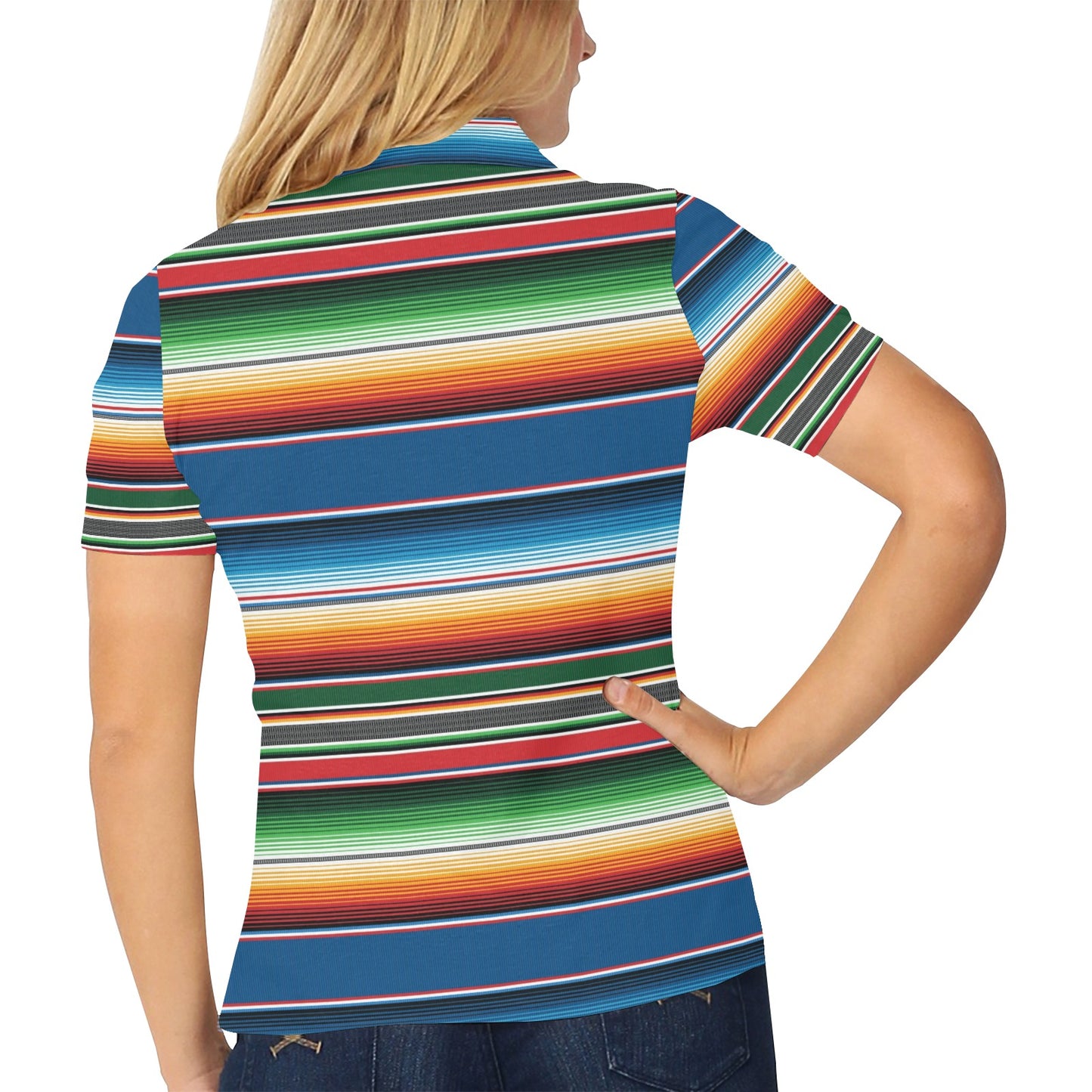 Serape Print Design LKS303 Women's Polo Shirt
