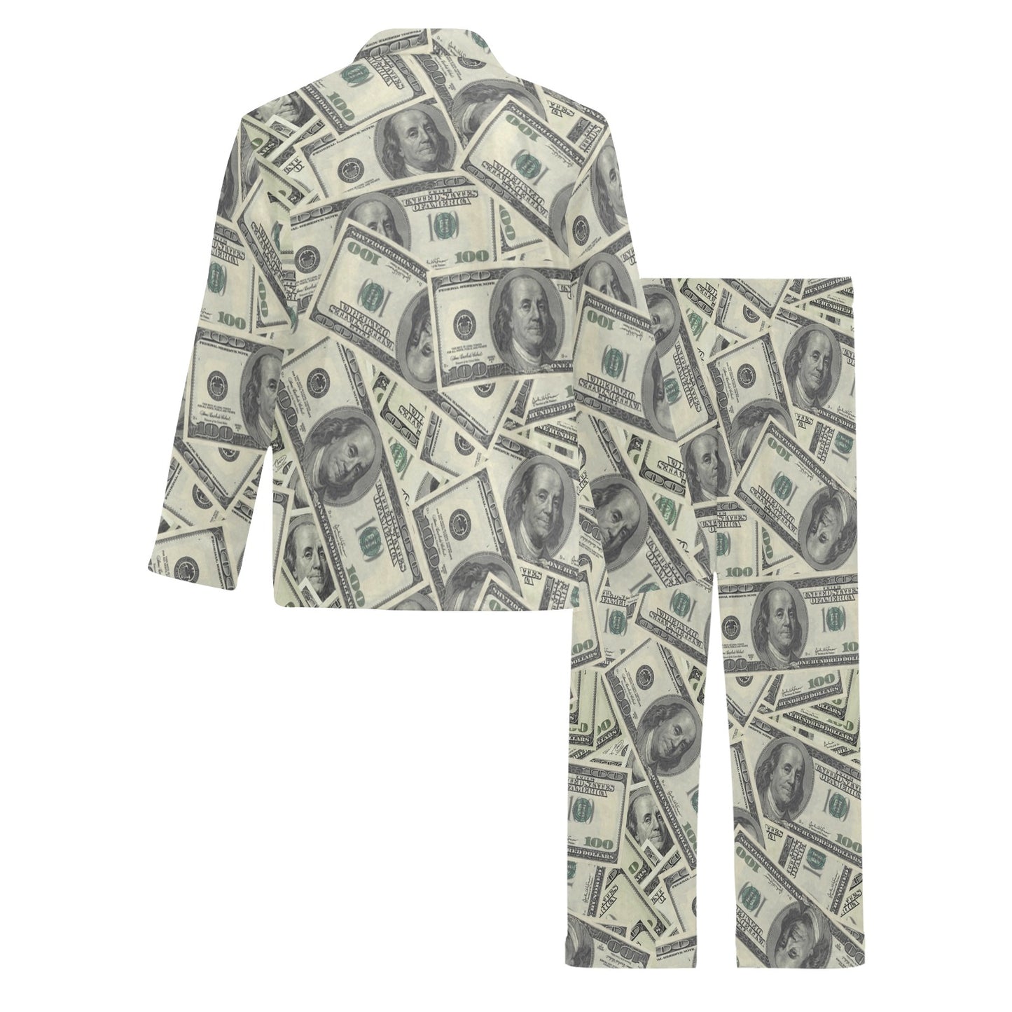 Dollar Pattern Print Design DO02 Men's Long Pajama Set