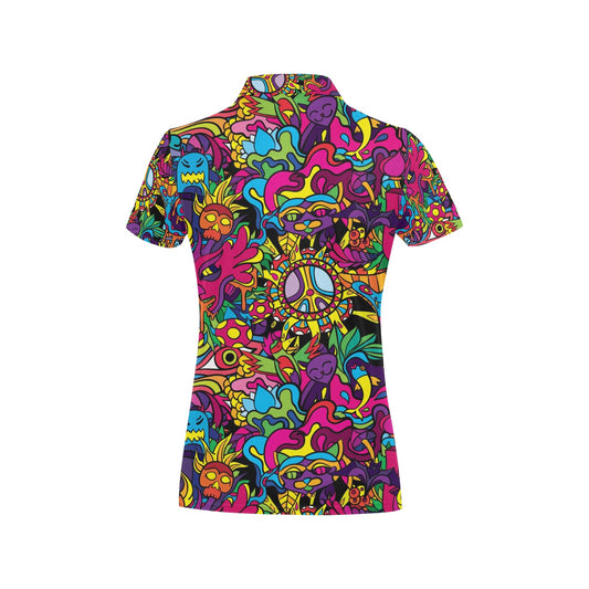Trippy Print Design LKS304 Women's Polo Shirt