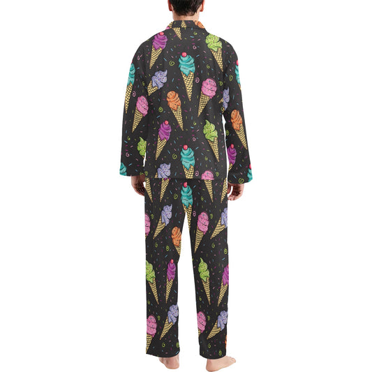 Ice Cream Pattern Print Design IC06 Men's Long Pajama Set