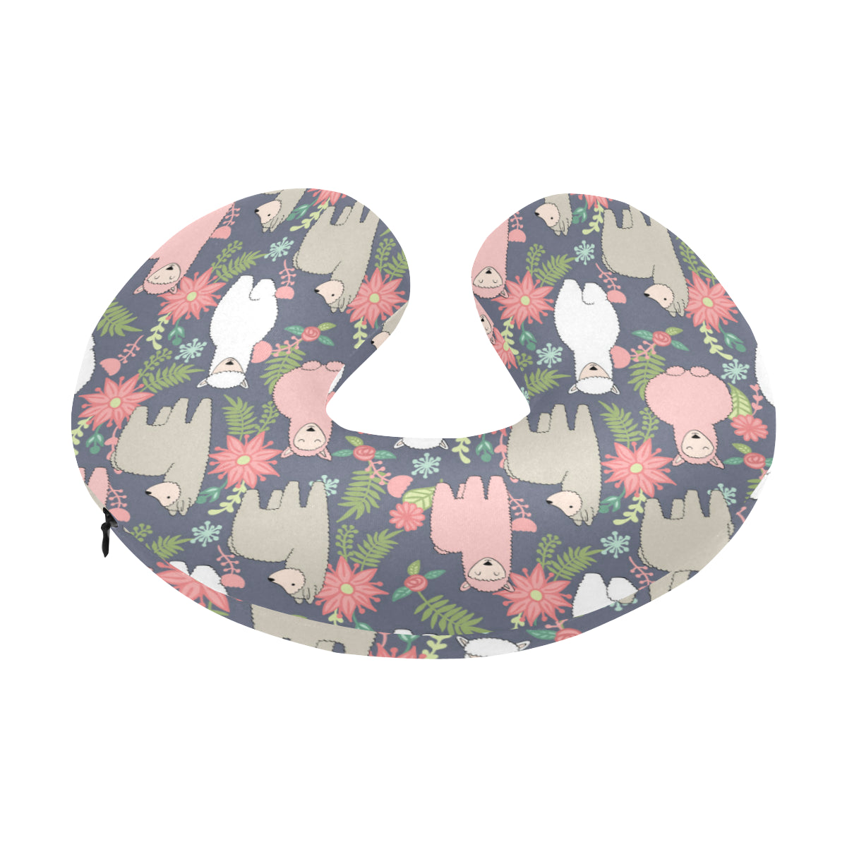 Alpaca Pattern Print Design 03 U-Shaped Travel Neck Pillow