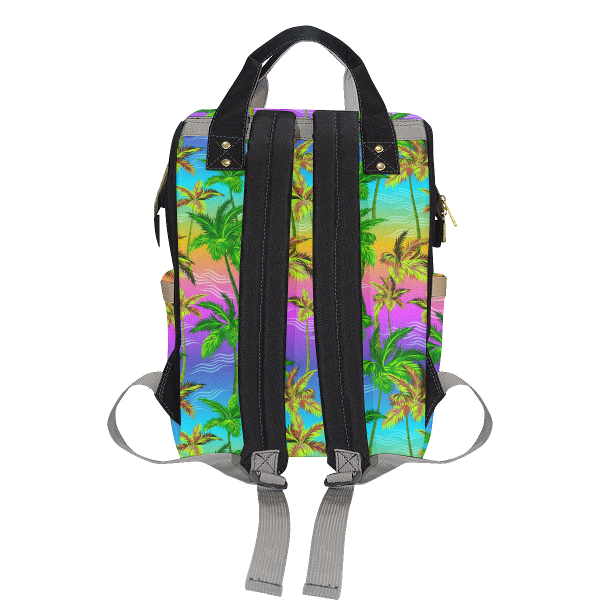 Palm Tree Rainbow Pattern Diaper Bag Backpack