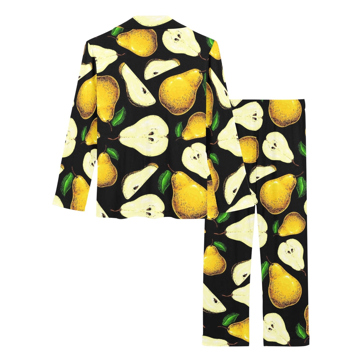 Pear Pattern Print Design PE01 Women's Long Pajama Set