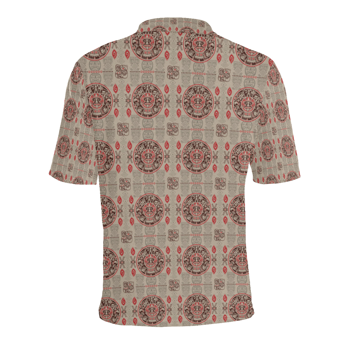 Calendar Aztec Print Pattern Men Polo Shirt