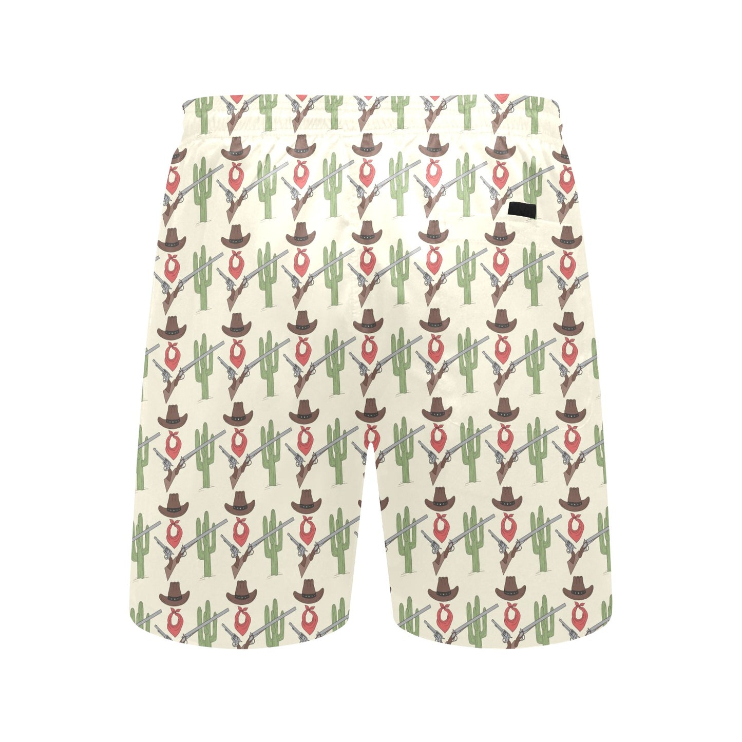 Western Cowboy Print Men's Swim Trunks Beach Shorts