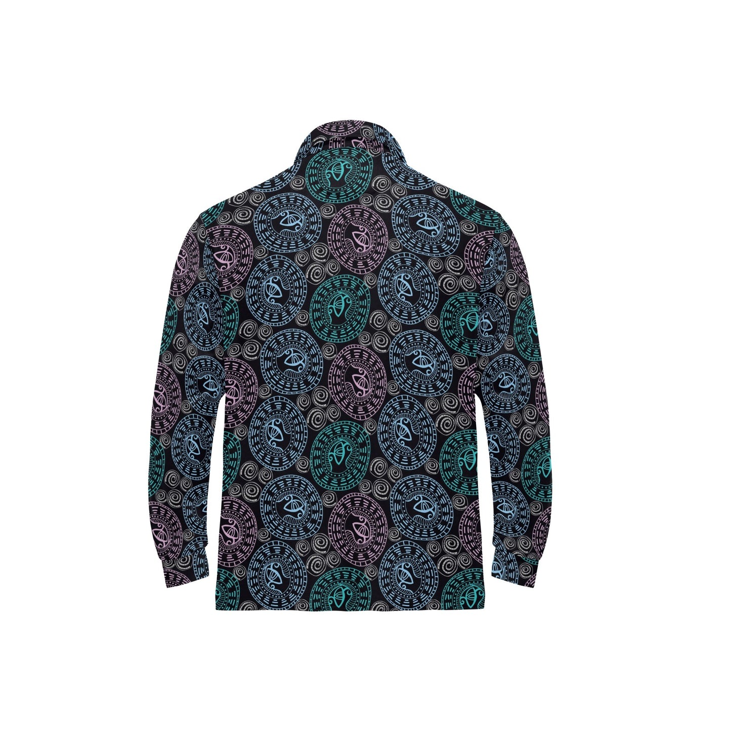 Eye of Horus Ethnic Pattern Long Sleeve Polo Shirt For Men's