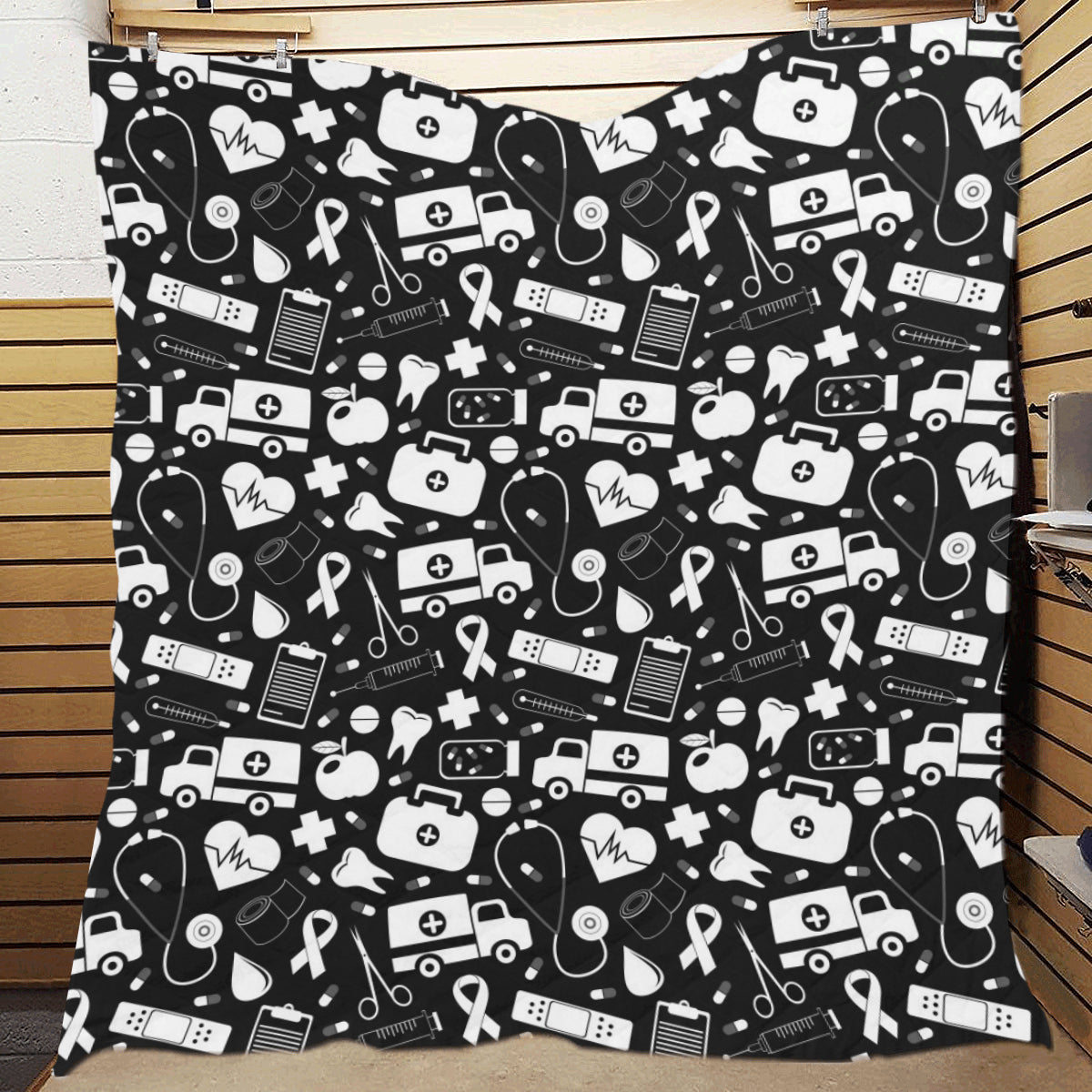 Medical Pattern Print Design 01 Premium Quilt