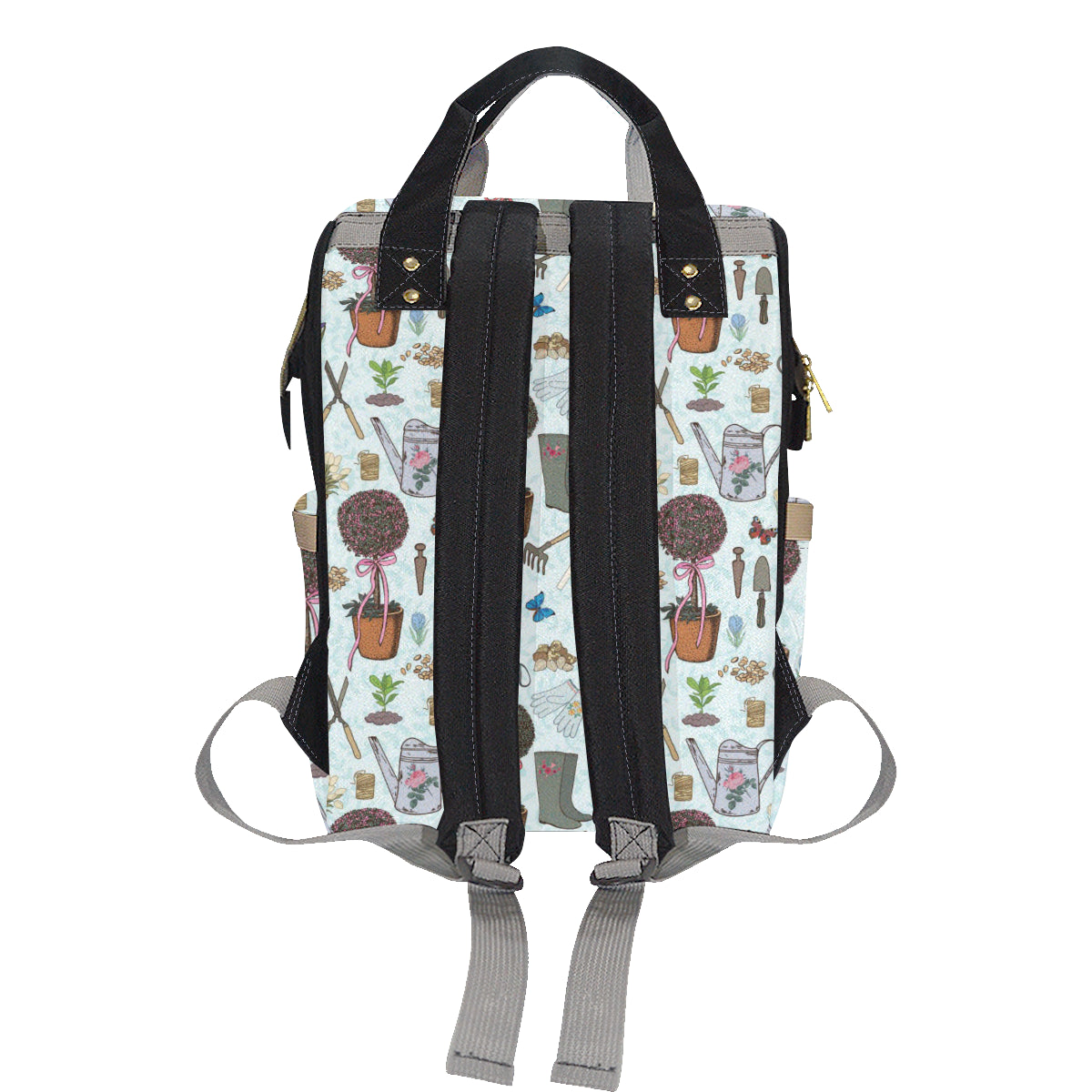 Gardening Pattern Print Design G01 Diaper Bag Backpack