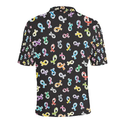 Cancer Awareness Pattern Print Design 02 Men Polo Shirt