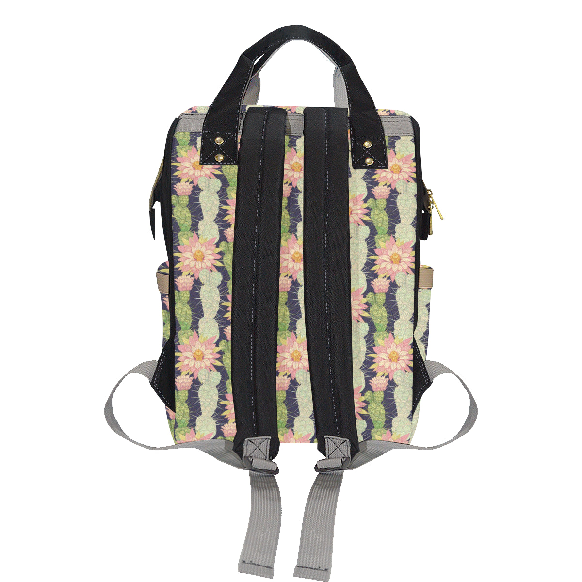 Cactus Pattern Print Design 01 Diaper Bag Backpack