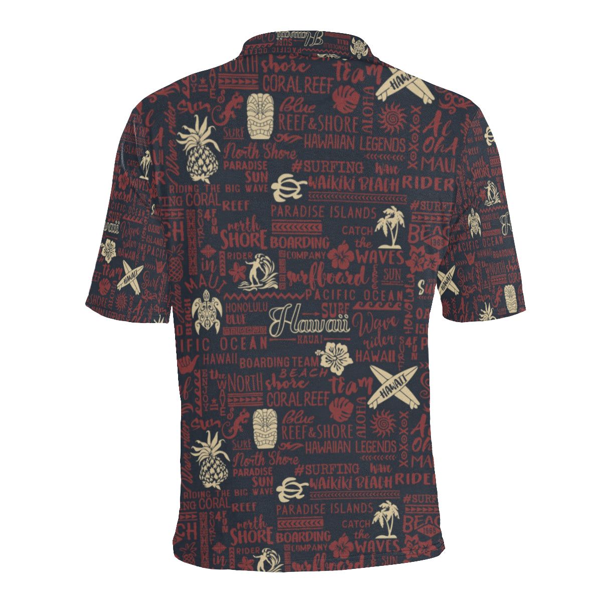 Hawaiian Themed Pattern Print Design H017 Men Polo Shirt