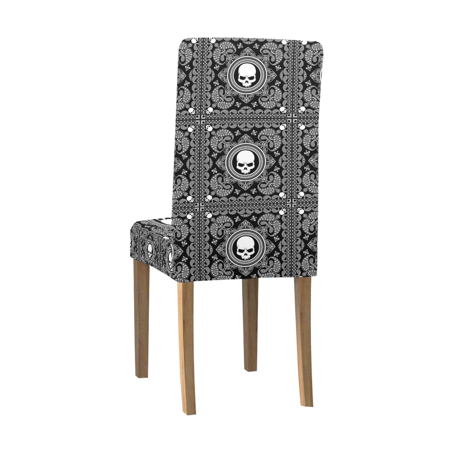 Bandana Skull Print Design LKS303 Dining Chair Slipcover