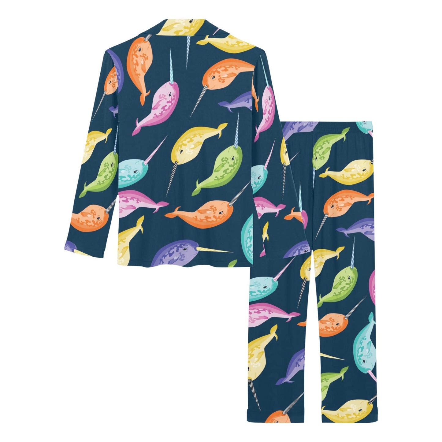Narwhal Colorful Pattern Print Design 03 Women's Long Pajama Set