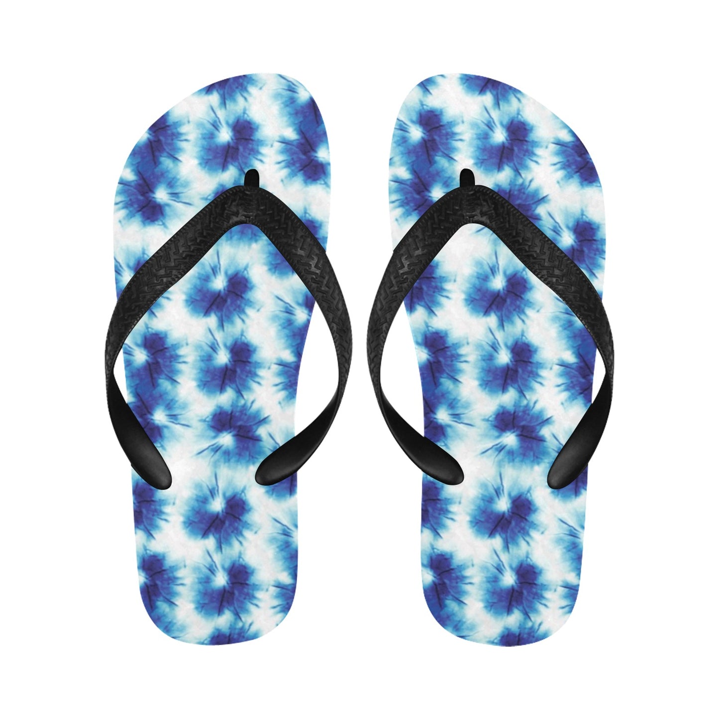 Tie Dye Blue Print Design LKS305 Flip Flops