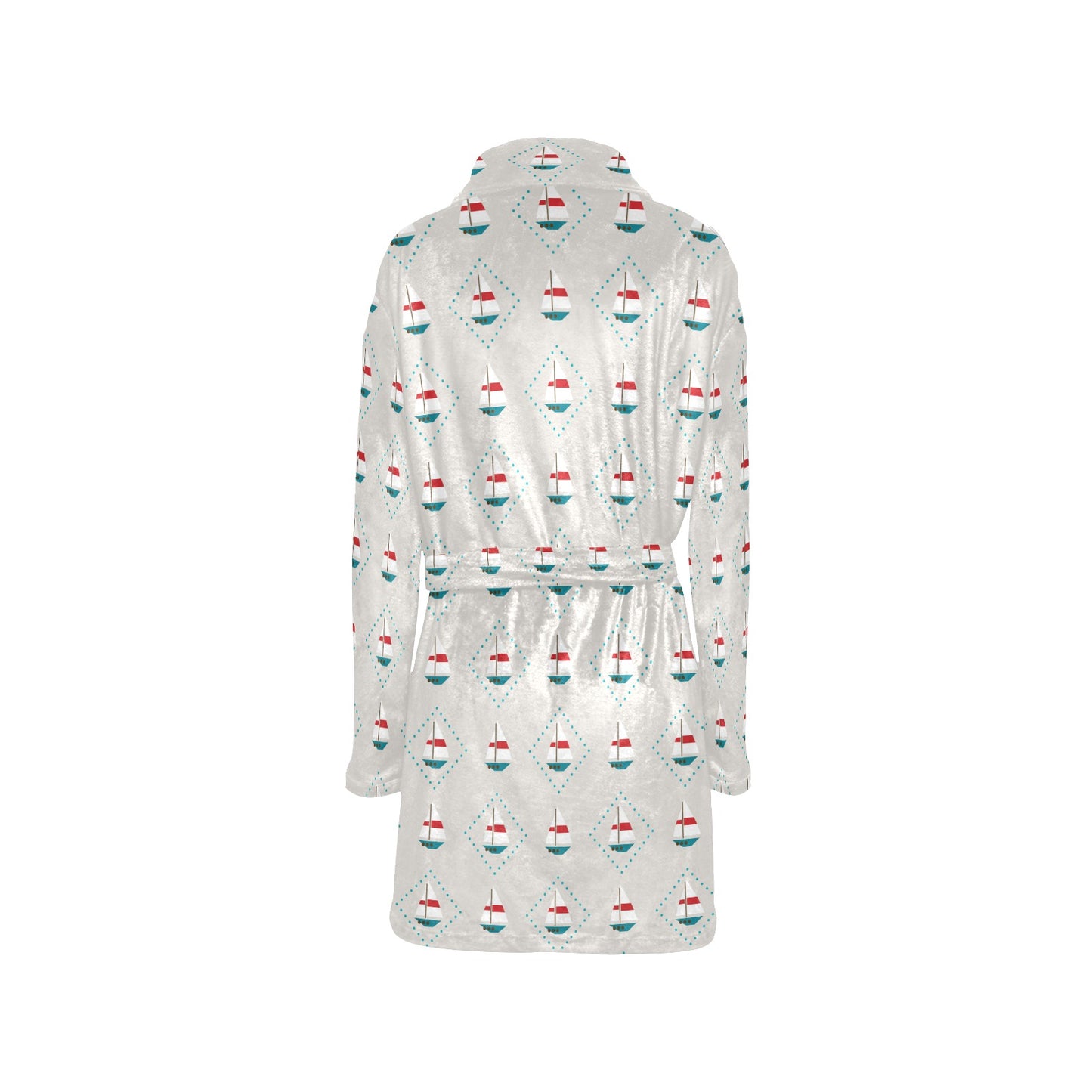 Sailboat Print Design LKS301 Women's Fleece Robe