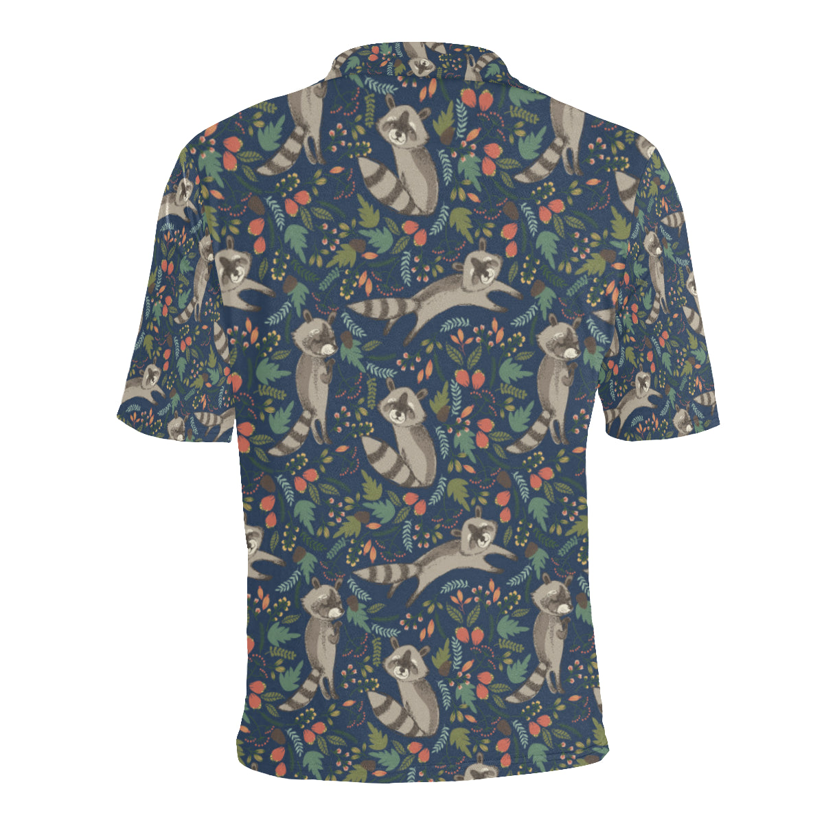 Raccoon Pattern Print Design A02 Men Polo Shirt