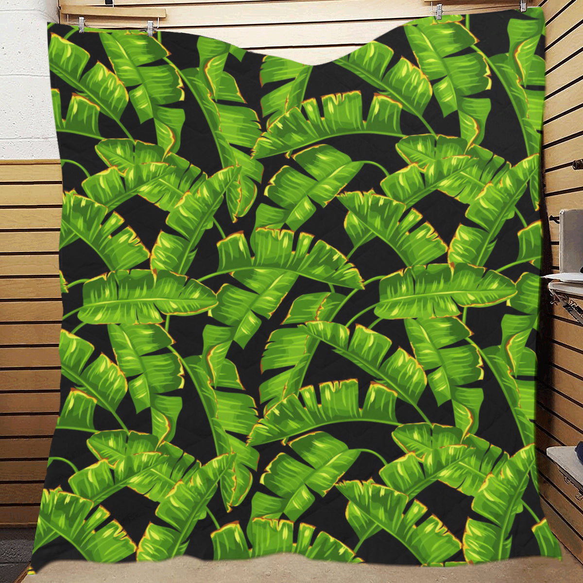 Banana Leaf Pattern Print Design BL06 Premium Quilt