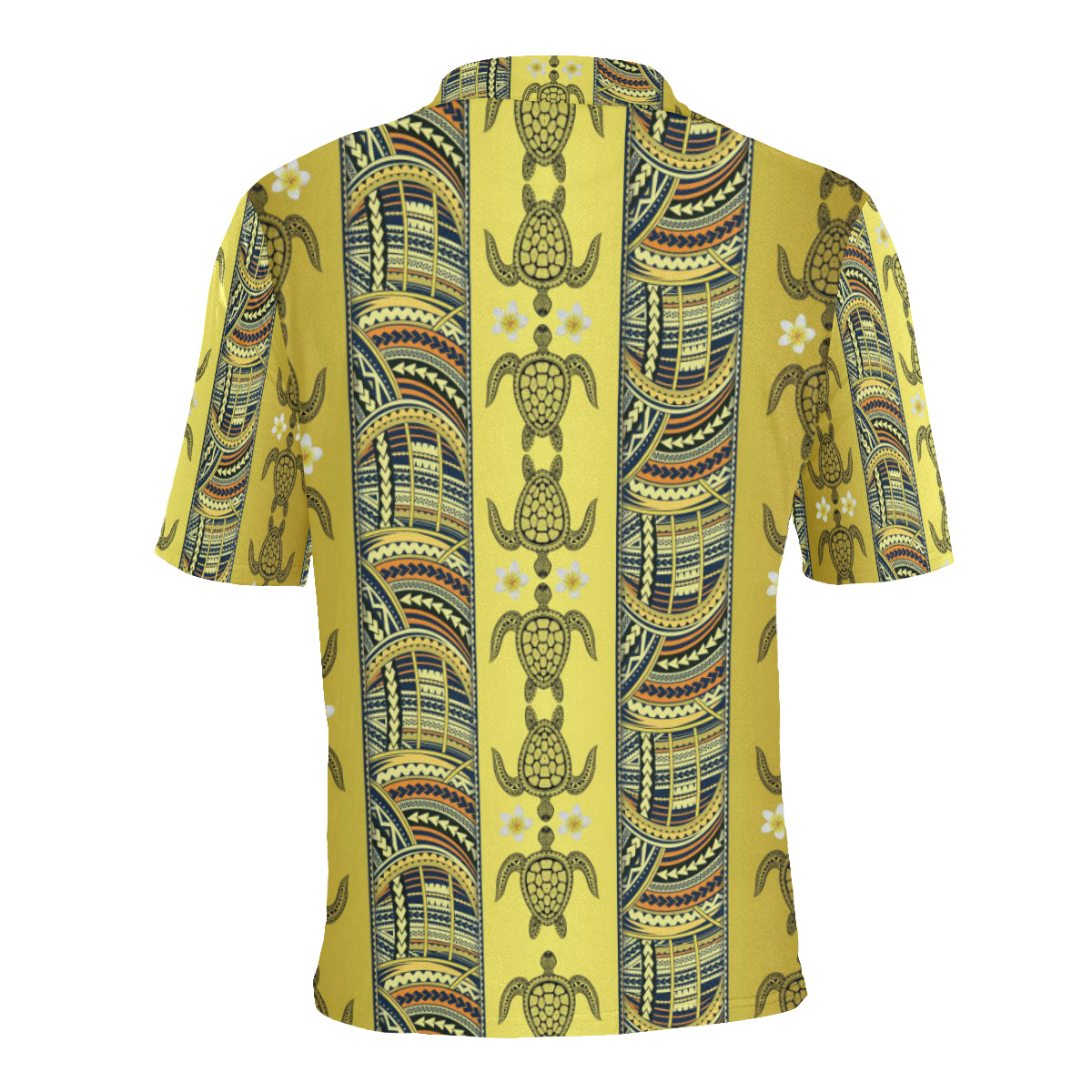Polynesian Turtle Hawaiian Design Print Men Polo Shirt