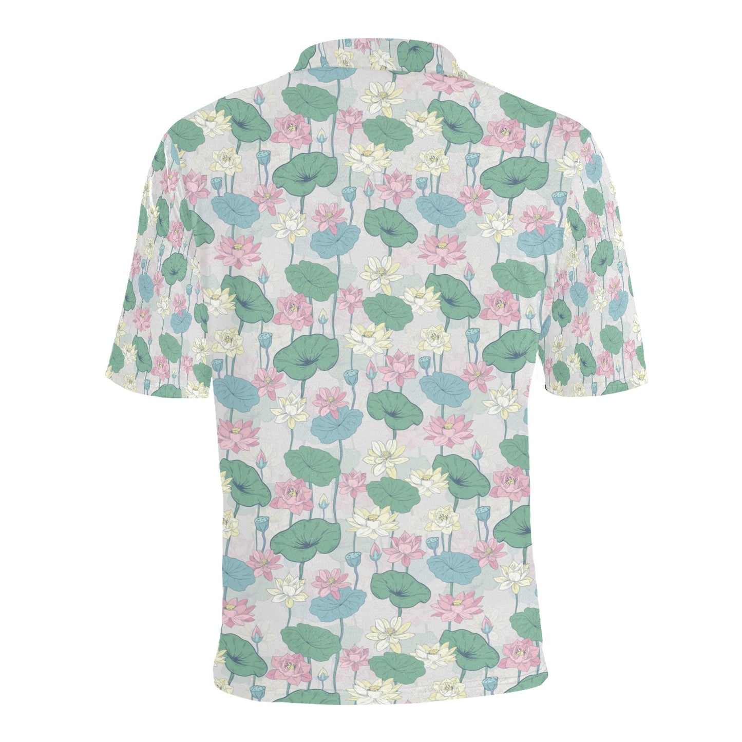 Water Lily Print Design LKS305 Men Polo Shirt