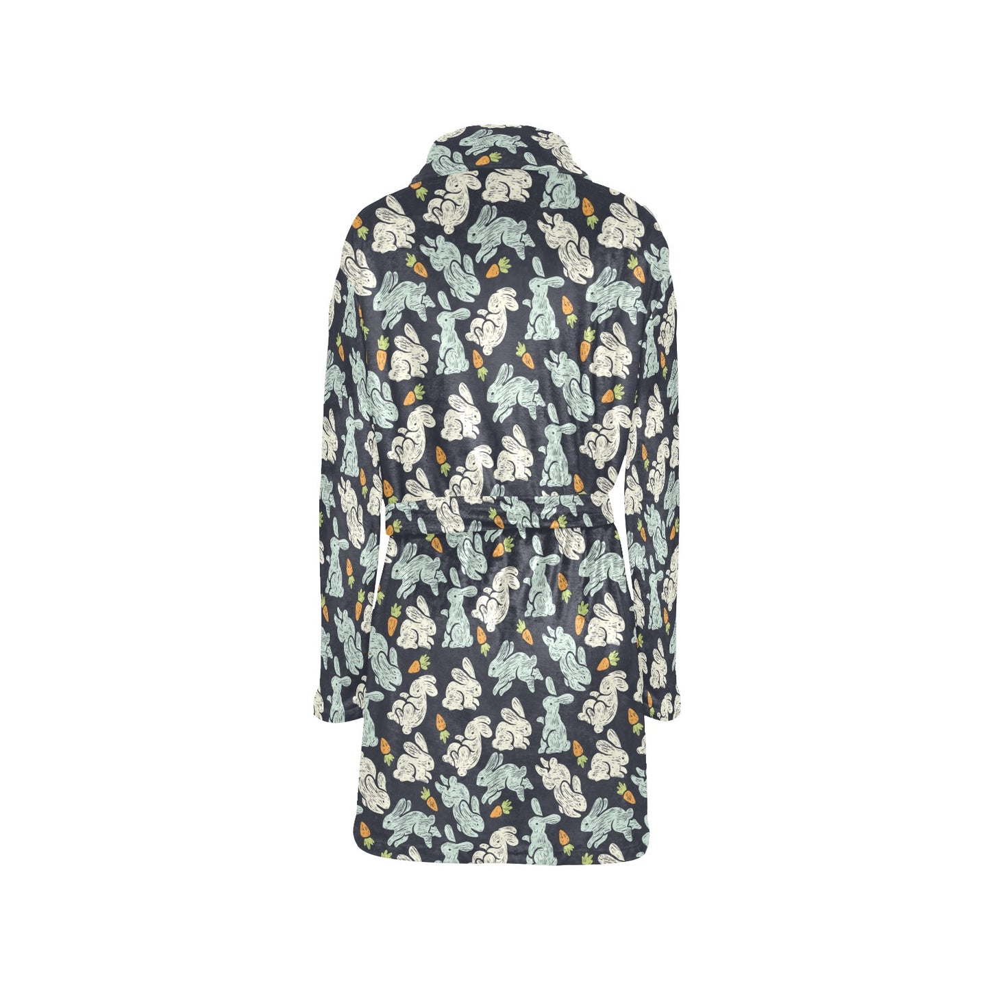 Bunny Pattern Print Design 04 Women's Fleece Robe