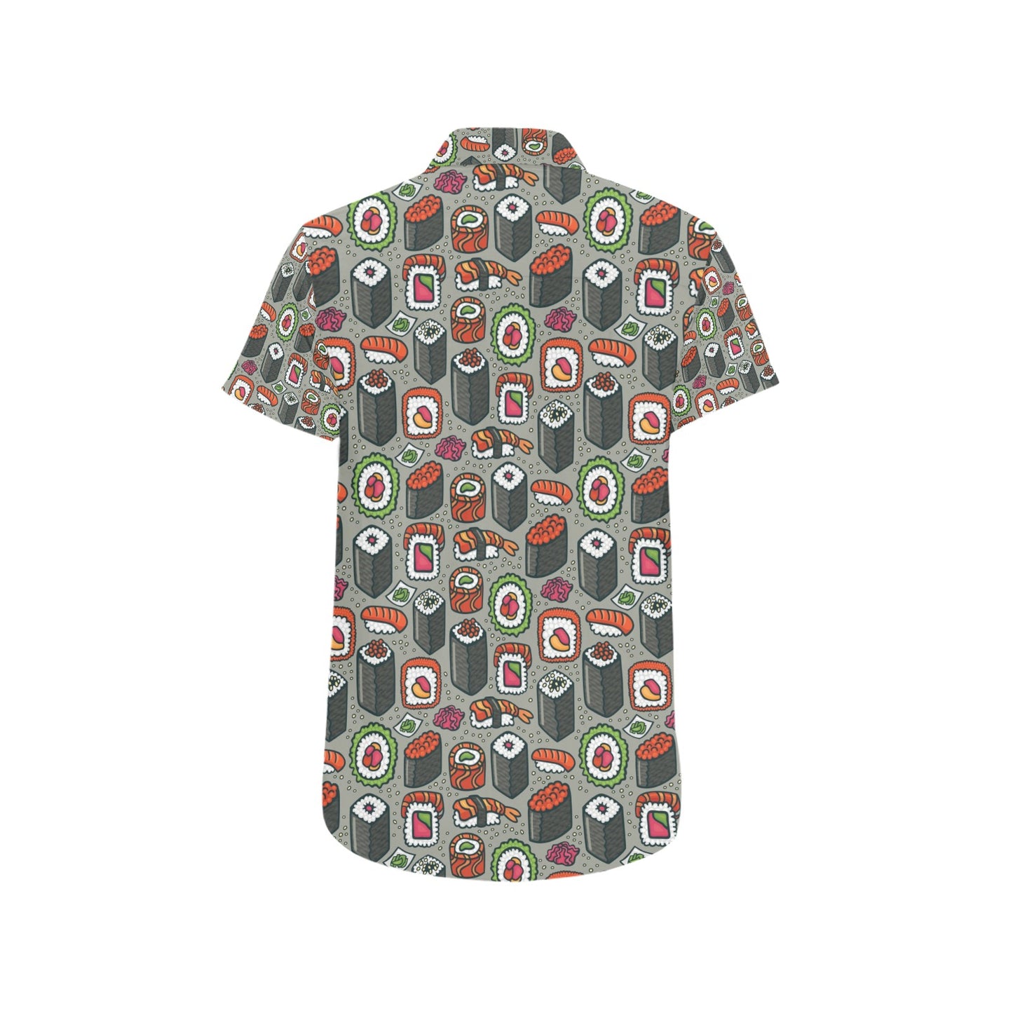Sushi Print Design LKS301 Men Short Sleeve Button Up Shirt