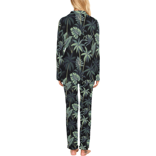 Rainforest Pattern Print Design RF02 Women's Long Pajama Set