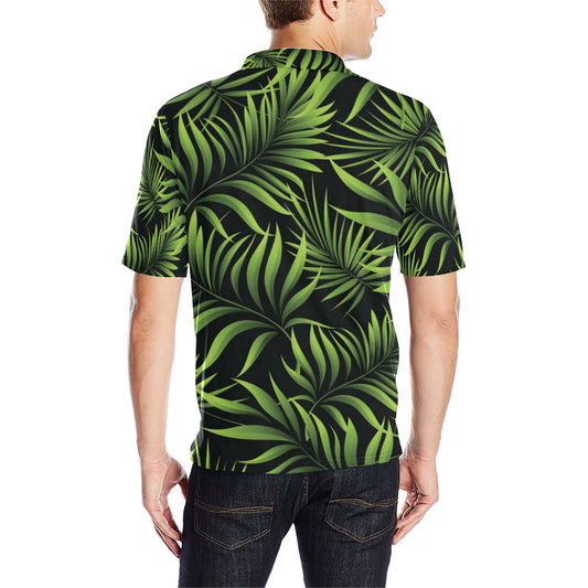 Palm Leaves Pattern Print Design PL07 Men Polo Shirt