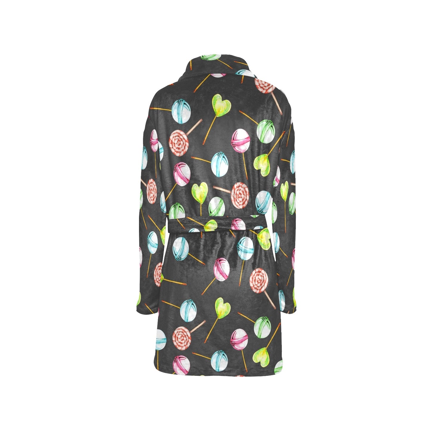 Lollipop Pattern Print Design LL02 Women's Fleece Robe