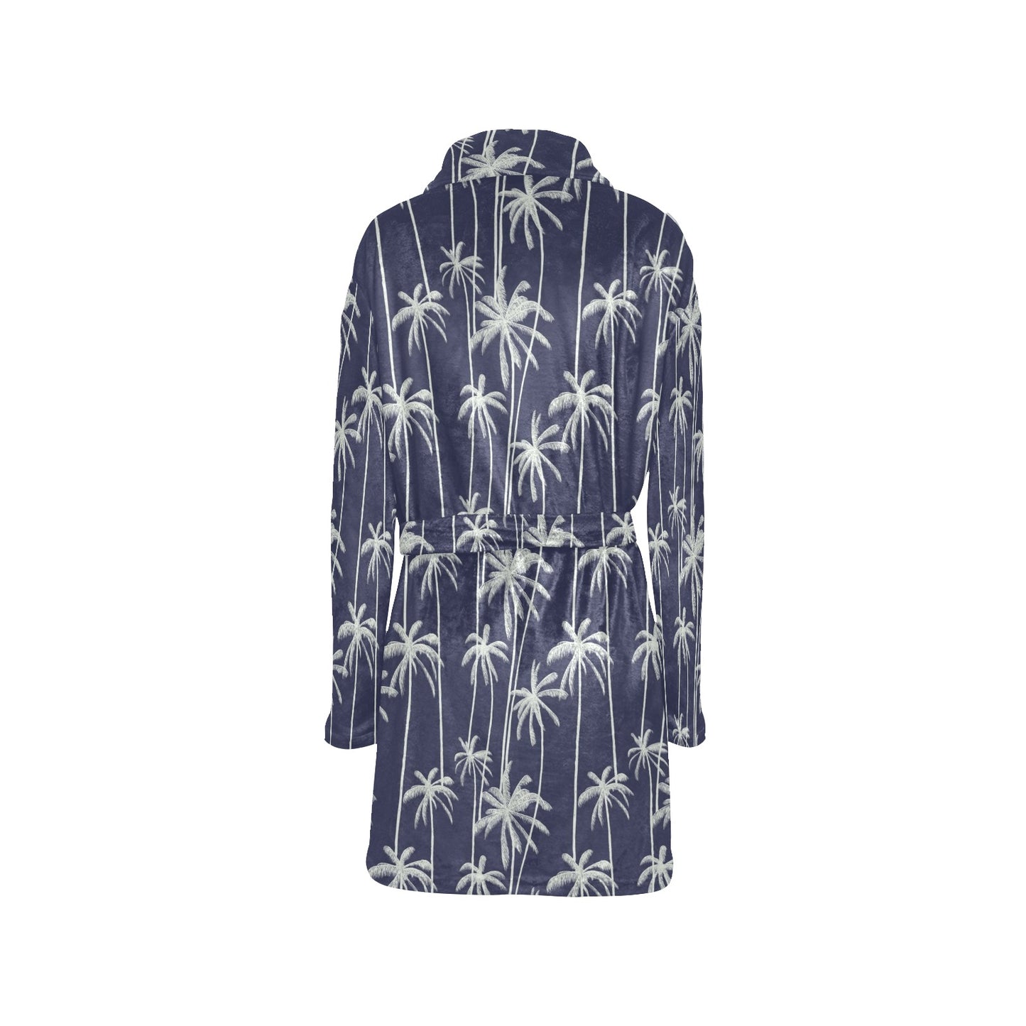 Palm Tree Pattern Print Design PT06 Women's Fleece Robe