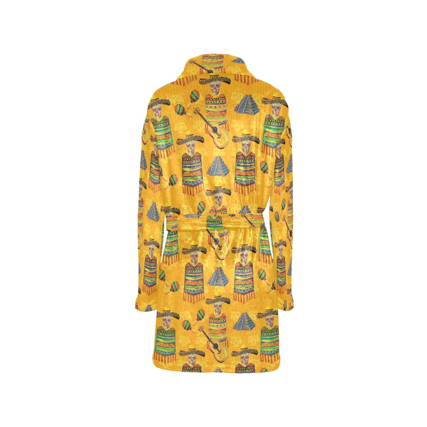 Maracas Mexican Style Pattern Print Design 02 Women's Fleece Robe